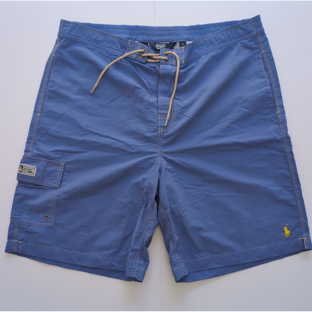 Vintage Polo Ralph Lauren Board Shorts Mens XL Blue Unlined Beach Casual Shorts